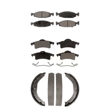 Front Rear Semi-Metallic Brake Pads And Parking Shoes Kit For Jeep Grand Cherokee KFN-100638