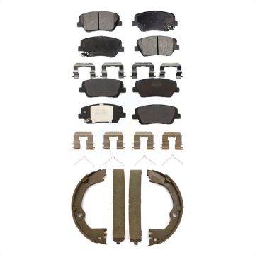 Front Rear Semi-Metallic Brake Pads And Parking Shoes Kit For Kia Sorento KFN-100641