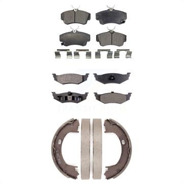 Front Rear Semi-Metallic Brake Pads & Parking Shoe Kit For Chrysler PT Cruiser Dodge Neon KFN-100642