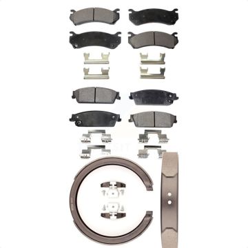 Front Rear Semi-Metallic Brake Pads And Parking Shoes Kit For Chevrolet Silverado 1500 KFN-100651