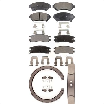 Front Rear Semi-Metallic Brake Pads And Parking Shoes Kit For Cadillac DeVille KFN-100656