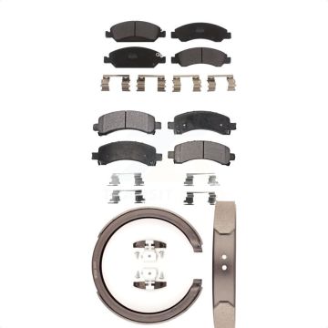 Front Rear Semi-Metallic Brake Pads And Parking Shoes Kit For Chevrolet Express 1500 GMC KFN-100659