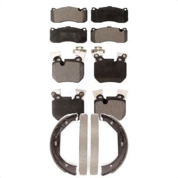 Front Rear Semi-Metallic Brake Pads And Parking Shoes Kit For BMW 135i 135is KFN-100669