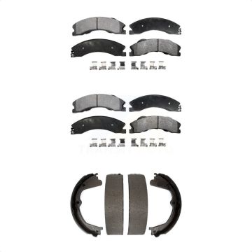 Front Rear Semi-Metallic Brake Pads Parking Shoes Kit For Chevrolet GMC Silverado 2500 HD KFN-100679