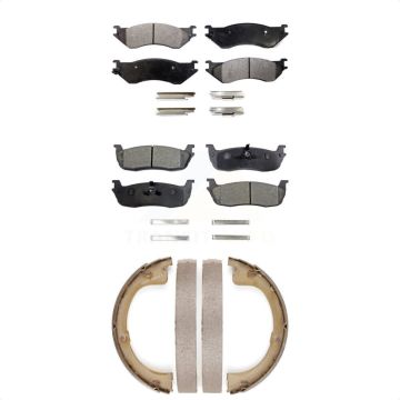 Front Rear Semi-Metallic Brake Pads And Parking Shoes Kit For Lincoln Navigator KFN-100687