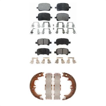 Front Rear Semi-Metallic Brake Pads And Parking Shoes Kit For Toyota Camry Solara Avalon KFN-100693