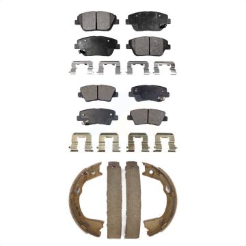 Front Rear Semi-Metallic Brake Pads And Parking Shoes Kit For Hyundai Sonata Kia Optima KFN-100722