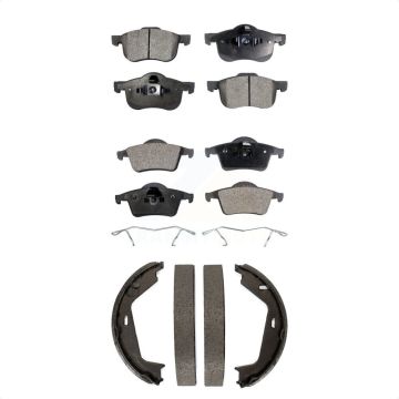 Front Rear Semi-Metallic Brake Pads And Parking Shoes Kit For Volvo XC70 S80 KFN-100729