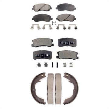 Front Rear Semi-Metallic Brake Pads And Parking Shoes Kit For Mitsubishi Outlander KFN-100734