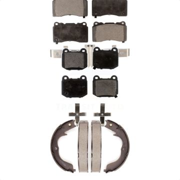 Front Rear Semi-Metallic Brake Pads And Parking Shoes Kit For Subaru Impreza KFN-100740