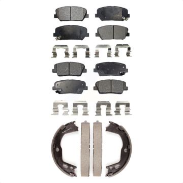 Front Rear Semi-Metallic Brake Pads And Parking Shoes Kit For Hyundai Genesis Coupe KFN-100745