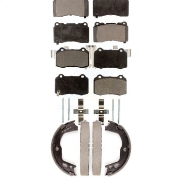 Front Rear Semi-Metallic Brake Pads And Parking Shoes Kit For Hyundai Genesis Coupe KFN-100746