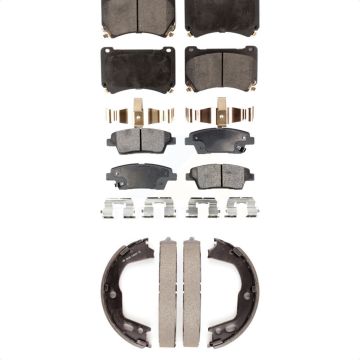 Front Rear Semi-Metallic Brake Pads And Parking Shoes Kit For Hyundai Genesis KFN-100747