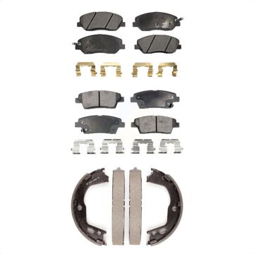 Front Rear Semi-Metallic Brake Pads And Parking Shoes Kit For Hyundai Genesis 3.8L KFN-100748