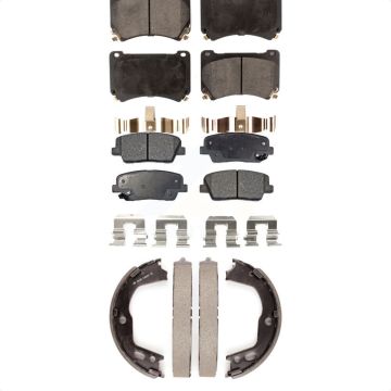 Front Rear Semi-Metallic Brake Pads And Parking Shoes Kit For Hyundai Genesis Equus KFN-100749