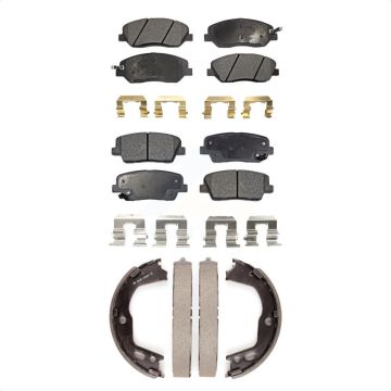 Front Rear Semi-Metallic Brake Pads And Parking Shoes Kit For Hyundai Genesis 3.8L KFN-100750