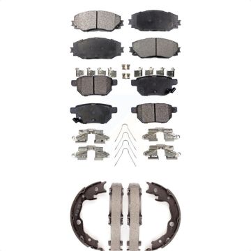Front Rear Semi-Metallic Brake Pads And Parking Shoes Kit For Toyota Matrix Pontiac Vibe KFN-100751