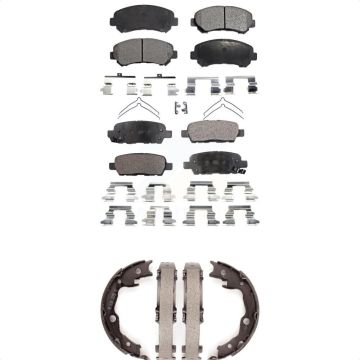Front Rear Semi-Metallic Brake Pads Parking Shoes Kit For Nissan Rogue Sentra Juke Select KFN-100756