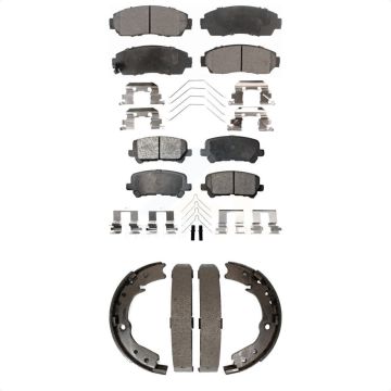 Front Rear Semi-Metallic Brake Pads And Parking Shoes Kit For 2011-2017 Honda Odyssey KFN-100768