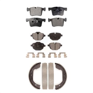 Front Rear Semi-Metallic Brake Pads And Parking Shoes Kit For 2011 BMW X3 xDrive28i KFN-100780