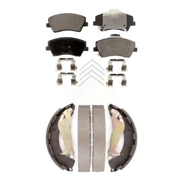 Front Rear Semi-Metallic Brake Pads And Drum Shoes Kit For Hyundai Elantra KFN-100783