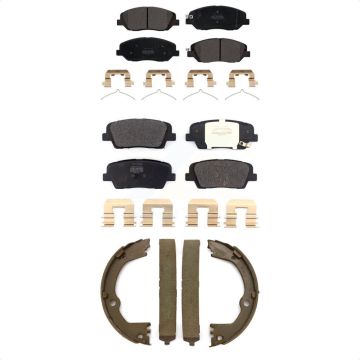 Front Rear Semi-Metallic Brake Pads And Parking Shoes Kit For Hyundai Santa Fe XL KFN-100794
