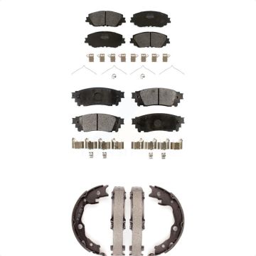 Front Rear Semi-Metallic Brake Pads And Parking Shoes Kit For Toyota RAV4 Camry KFN-100797