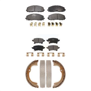 Front Rear Semi-Metallic Brake Pads And Parking Shoes Kit For Jeep Wrangler Gladiator KFN-100811