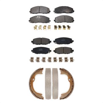 Front Rear Semi-Metallic Brake Pads And Parking Shoes Kit For Jeep Wrangler KFN-100812
