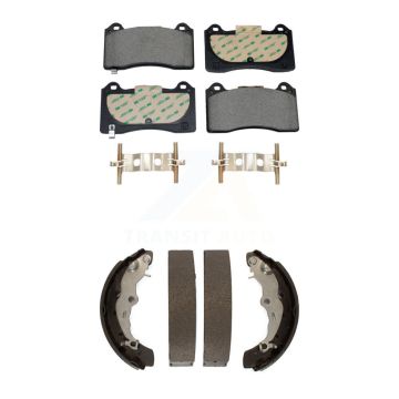 Front Rear Semi-Metallic Brake Pads And Drum Shoes Kit For 2016-2018 Ford Focus RS KFN-100833