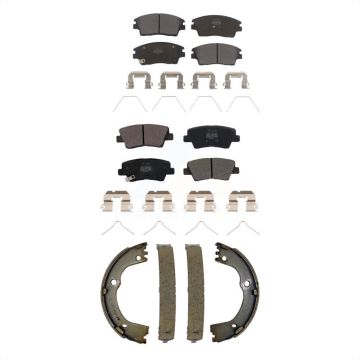 Front Rear Semi-Metallic Brake Pads And Parking Shoes Kit For Kia Sportage Hyundai Tucson KFN-100845