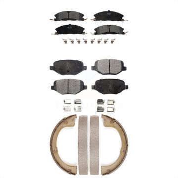 Front Rear Semi-Metallic Brake Pads And Parking Shoes Kit For Lincoln MKT KFN-100846
