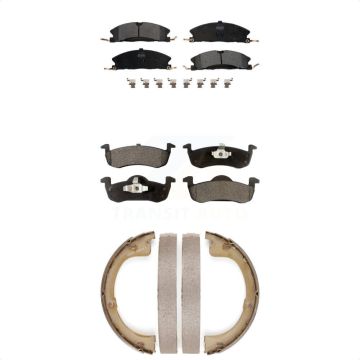 Front Rear Semi-Metallic Brake Pads And Parking Shoes Kit For Lincoln MKT KFN-100847