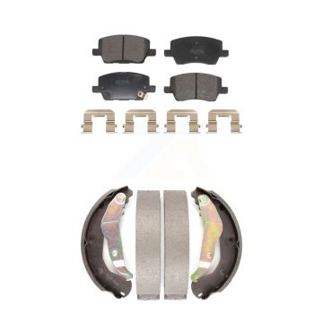 Front Rear Semi-Metallic Brake Pads And Drum Shoes Kit For 2018-2020 Chevrolet Sonic KFN-100860