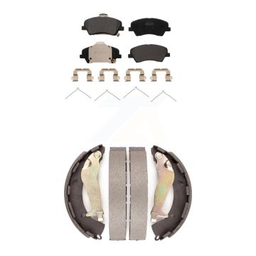 Front Rear Semi-Metallic Brake Pads And Drum Shoes Kit For Kia Rio Hyundai Accent KFN-100863