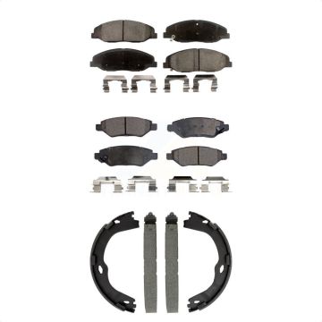 Front Rear Semi-Metallic Brake Pads And Parking Shoes Kit For Cadillac CTS KFN-100880