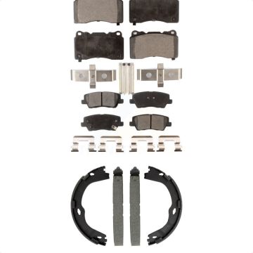 Front Rear Semi-Metallic Brake Pads And Parking Shoes Kit For Cadillac ATS CTS KFN-100881
