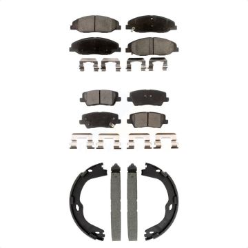 Front Rear Semi-Metallic Brake Pads And Parking Shoes Kit For Cadillac CTS KFN-100883