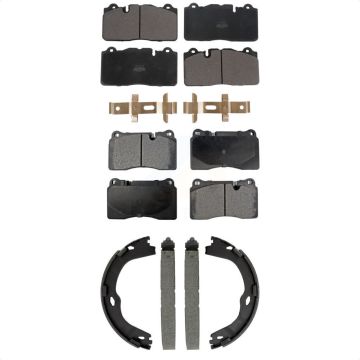 Front Rear Semi-Metallic Brake Pads And Parking Shoes Kit For Chevrolet Corvette KFN-100892
