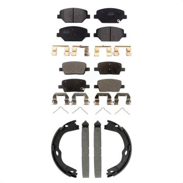 Front Rear Semi-Metallic Brake Pads And Parking Shoes Kit For Chevrolet Camaro KFN-100897