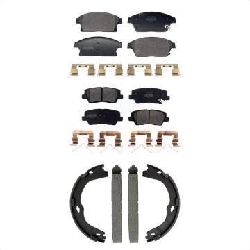 Front Rear Semi-Metallic Brake Pads And Parking Shoes Kit For Cadillac ATS KFN-100901