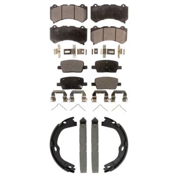 Front Rear Semi-Metallic Brake Pads And Parking Shoes Kit For Chevrolet Camaro KFN-100902