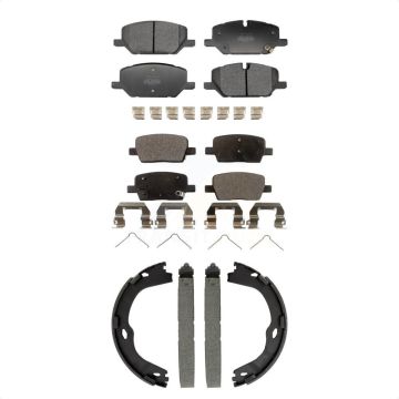 Front Rear Semi-Metallic Brake Pads Parking Shoe Kit For 21-22 Chevrolet Camaro LT/LT1/LS KFN-100904