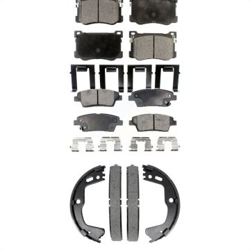Front Rear Semi-Metallic Brake Pads And Parking Shoes Kit For Hyundai Genesis G80 KFN-100906