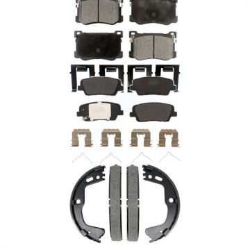 Front Rear Semi-Metallic Brake Pads And Parking Shoes Kit For 2018 Genesis G80 3.3L KFN-100907