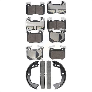 Front Rear Semi-Metallic Brake Pads And Parking Shoes Kit For Kia Stinger Genesis G70 KFN-100908