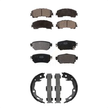 Front Rear Semi-Metallic Brake Pads And Parking Shoes Kit For Nissan Rogue KFN-100920