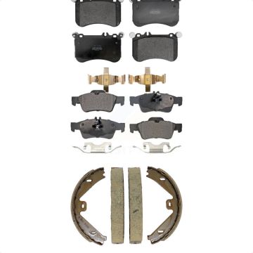 Front Rear Semi-Metallic Brake Pads And Parking Shoes Kit For Mercedes-Benz CLS550 E550 KFN-100927