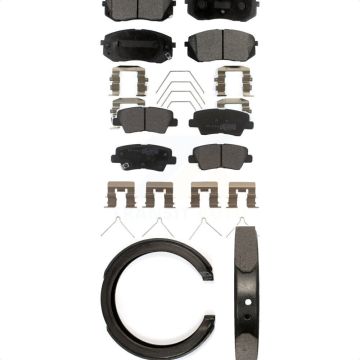 Front Rear Semi-Metallic Brake Pads And Parking Shoes Kit For Kia Optima KFN-100934