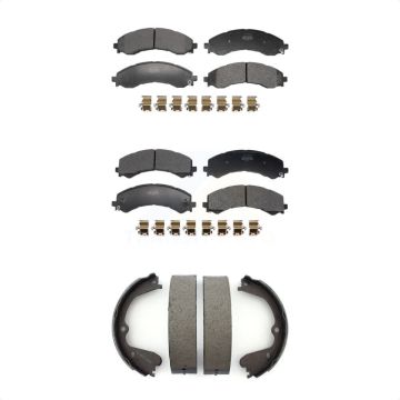 Front Rear Semi-Metallic Brake Pads & Parking Shoe Kit For GMC Savana 3500 Chevrolet 4500 KFN-100937